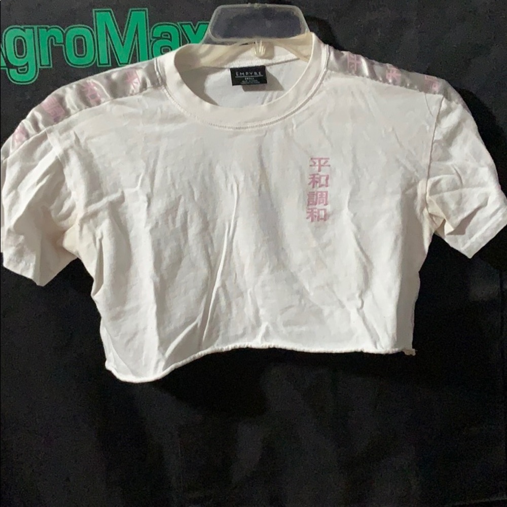 White cherry blossom crop t shirt